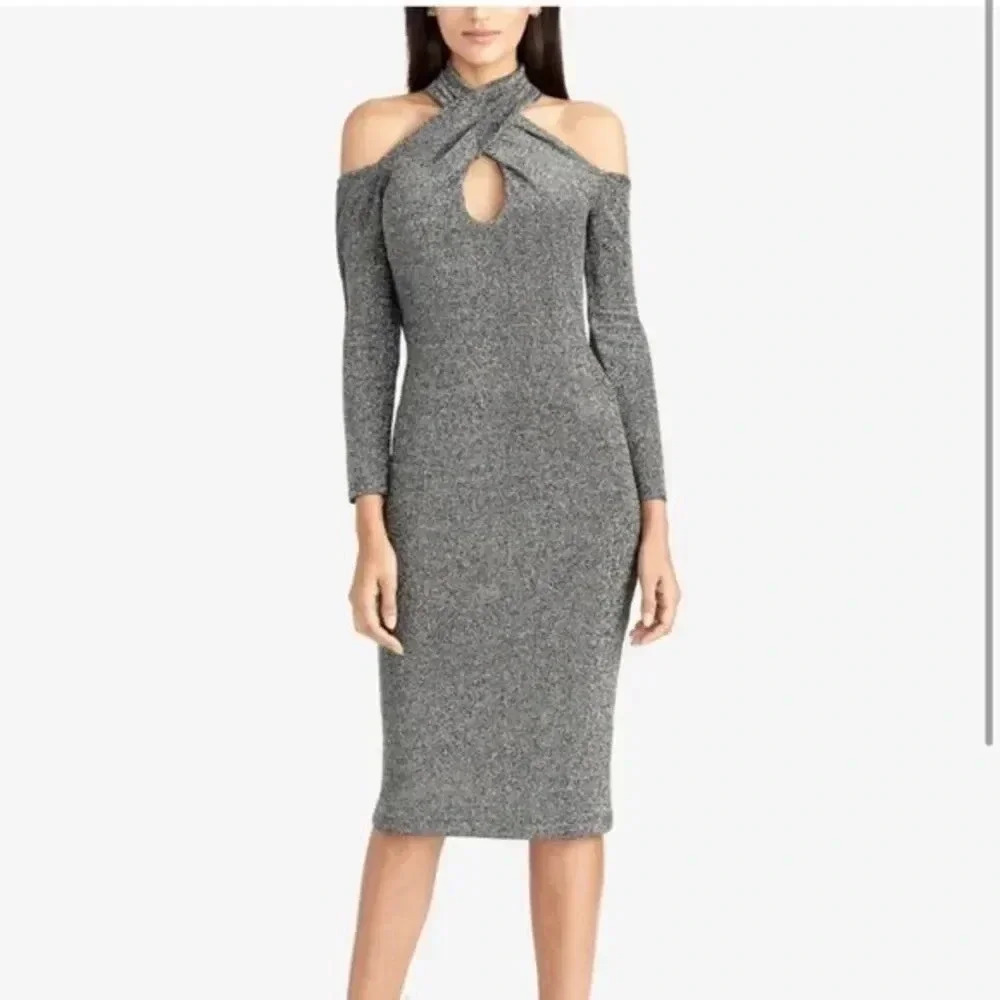 Rachel Rachel Roy Metallic Halter Bodycon Dress